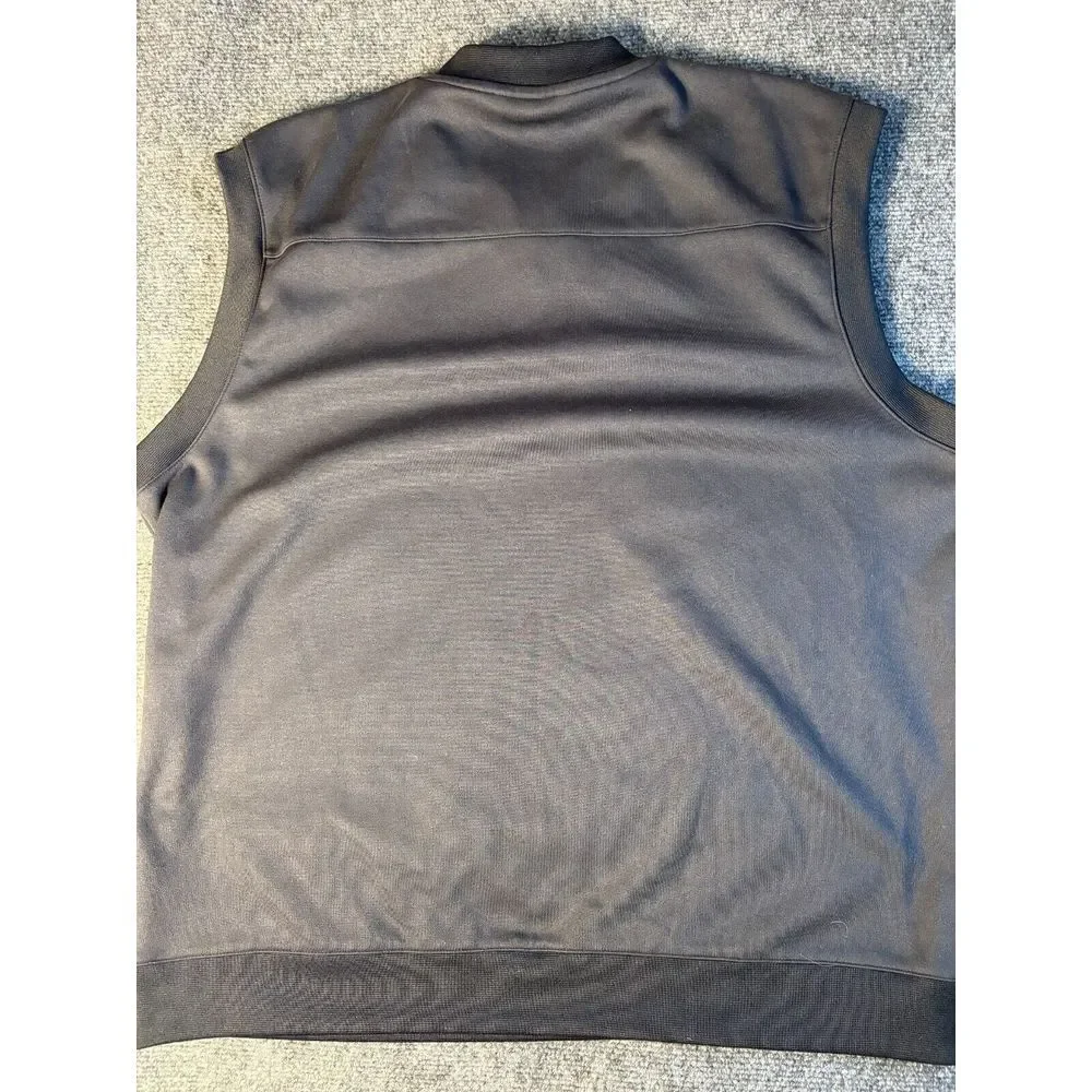 Nike Golf Activewear Tank Top Men Large Black Sleeveless V Neck Embroidered Logo